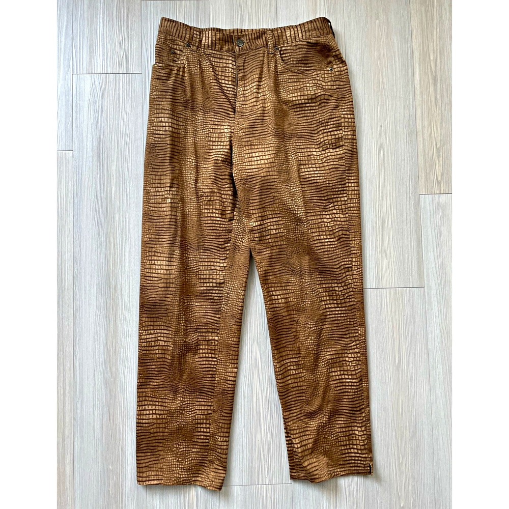 Lauren Ralph Lauren Women's Snake Animal Print Twill Straight-Leg Pants Size 10
